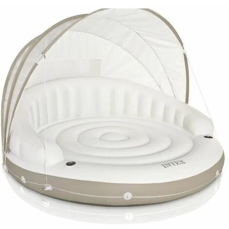 Intex Isola Galleggiante Con Parasole Bianco 199x150cm 3 Intex Isola Galleggiante Con Parasole Bianco 199x150cm - immagine 3