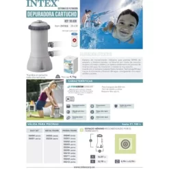 Intex 28638 Pompa Con Filtro Easy-Frame A Cartuccia Per Piscine Gonfiabili, Grigio, 3.785 L/h -Intex Italia 12854656 3