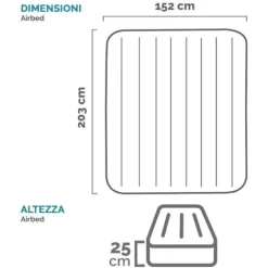 Intex 64150 Materasso Matrimoniale Dura Beam Pillow Rest 152x203x25 Cm Con Pompa Incorporata -Intex Italia 18662663 5