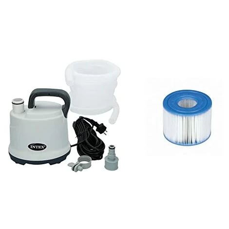 Intex 28606 Pompa Di Svuotamento & Cartuccia Per Spa, Bianco, 15.24x10.8x10.8 Cm (pack Of 2) 1 Intex 28606 Pompa Di Svuotamento & Cartuccia Per Spa, Bianco, 15.24x10.8x10.8 Cm (pack Of 2)