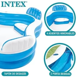 Intex 56475Np Sala Da Bagno Gonfiabile Per Famiglie, 2.29 M X 2.29 M X 66 Cm, Azzurro Bianco -Intex Italia 33409019 3