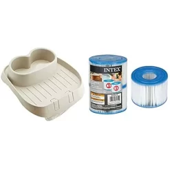 Intex Whirlpool Portabicchieri Accessori Di Plastica Per SPA Pure, Beige, Cartuccia Filtrante 26 X 22 X 18 Cm Per Vasche Idromassaggio PureSpa, Tipo S1 (doppia), Ø 4,3 Cm (all'interno) 10,8