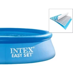 Intex Set Piscina Da Famiglia Rotonda 244 X 61 Cm Con Copertura Telo Blu Scuro -Intex Italia 53620507 3