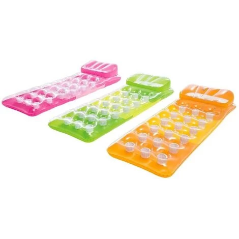 Materassino 18 Buchi Portabicchieri Con Cuscino Cm.188x71, Intex 58890 1 Materassino 18 Buchi Portabicchieri Con Cuscino Cm.188x71, Intex 58890