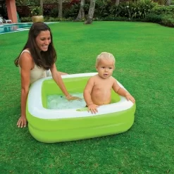 Piscina Rettangolare Per Bambini Quadrata Baby Con Fondo Gonfiabile Cm. 868625 Intex 57100 -Intex Italia 57712545 3