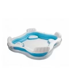 PISCINA GONFIABILE PER BAMBINI FAMILY QUADRATA A SALOTTO INTEX CON POLTRONE