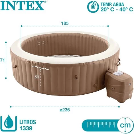 Piscina Idromassaggio SPA Gonfiabile Intex 28412 Con Pompa 236 X 71 Cm 2 Piscina Idromassaggio SPA Gonfiabile Intex 28412 Con Pompa 236 X 71 Cm - immagine 2